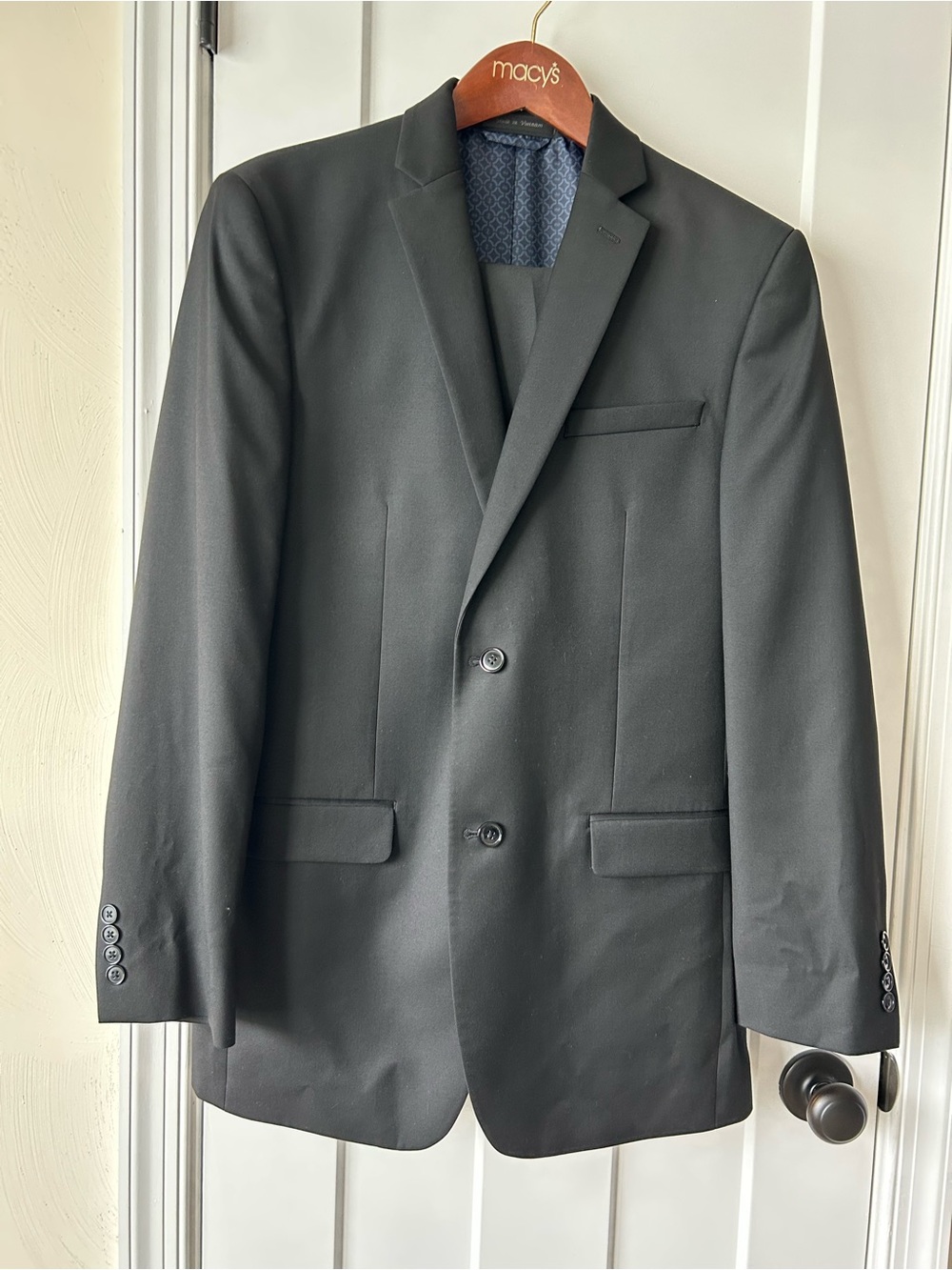 Men’s Suit - IZOD 38L Black Two-Button Suit with pants